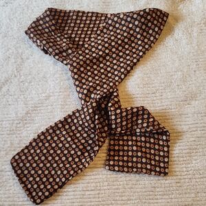Vintage Black and Tan Patterned Scarf